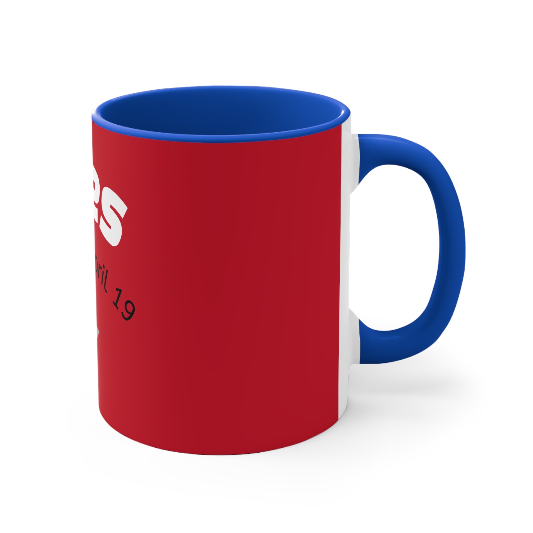 Aries Zodiac Accent Mug — 'Aries March 21–April 19' Red & Blue Astrology Coffee Cup