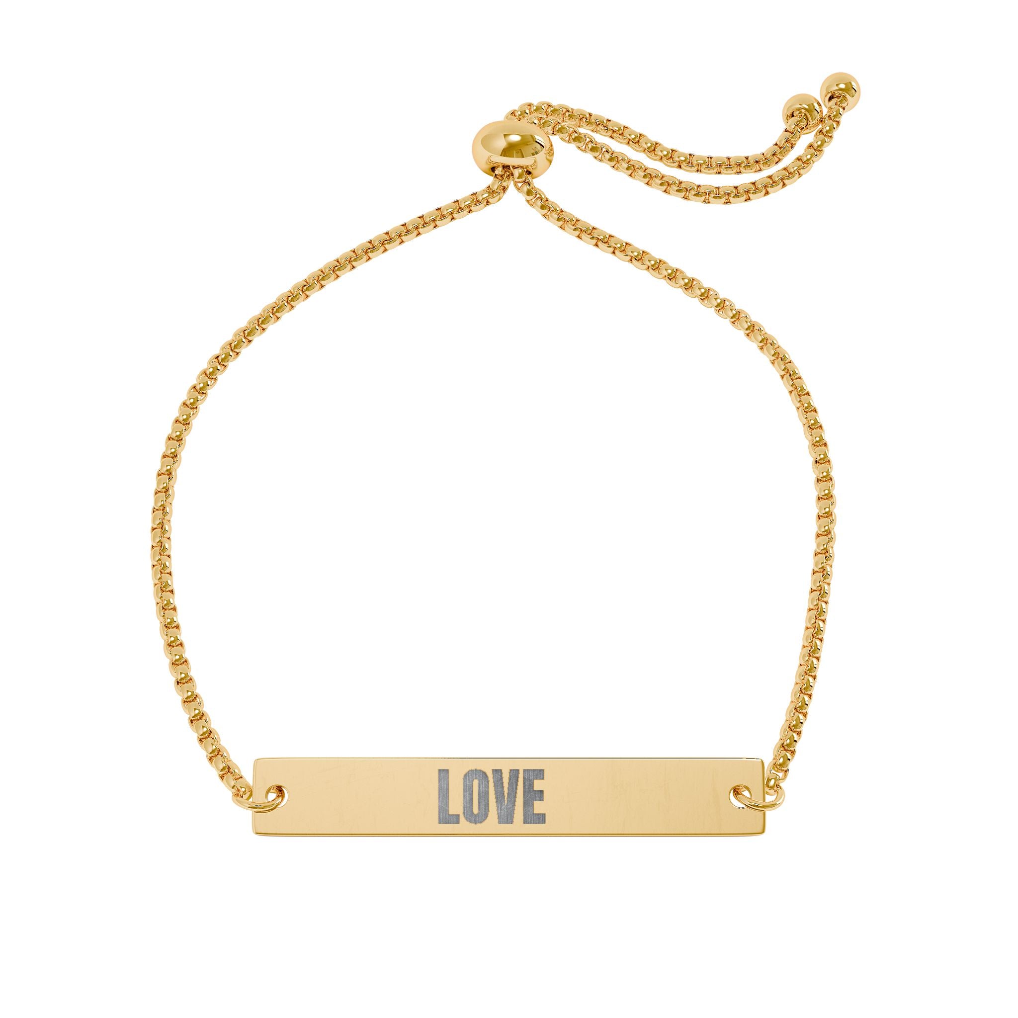 Adjustable Flat Bar Bracelet (Engraving)