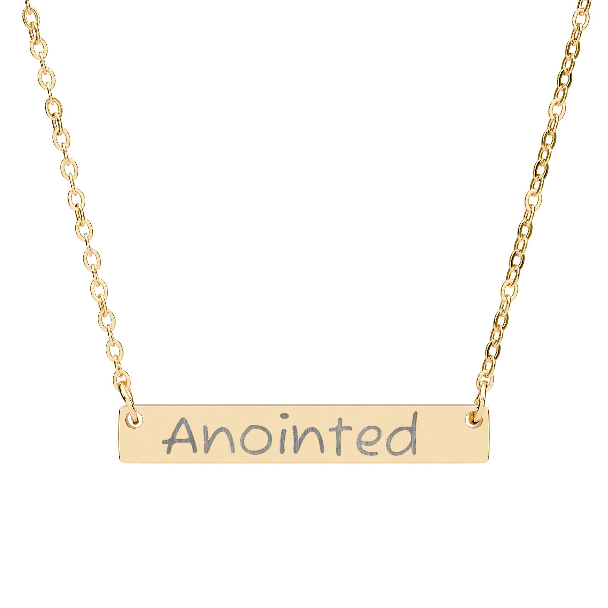 Anointed Engraved Bar Necklace