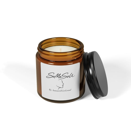 Amber Jar Soy Candle — Scented 'SoMeSol' Aromatherapy Candle (Multi-Size)