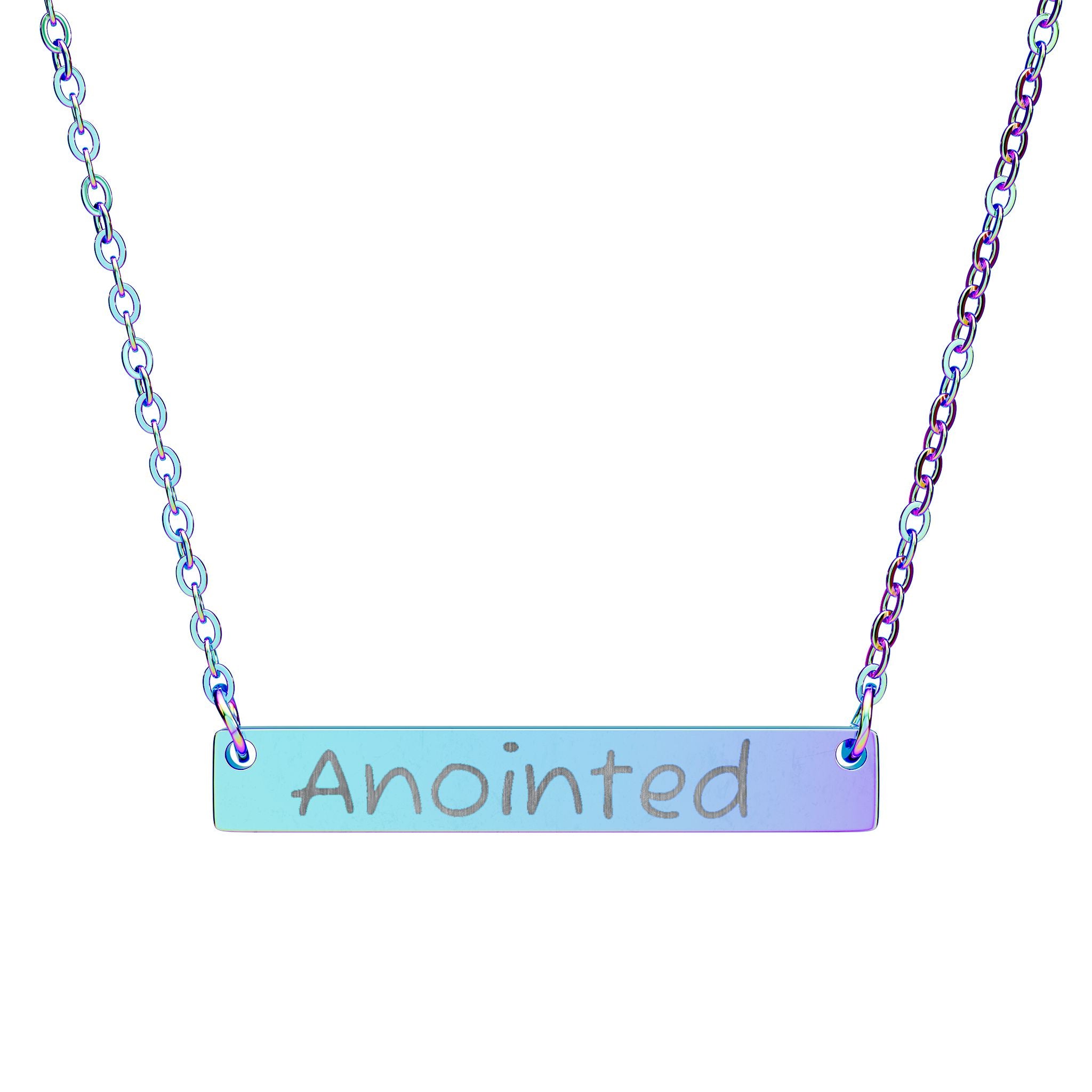 Anointed Engraved Bar Necklace