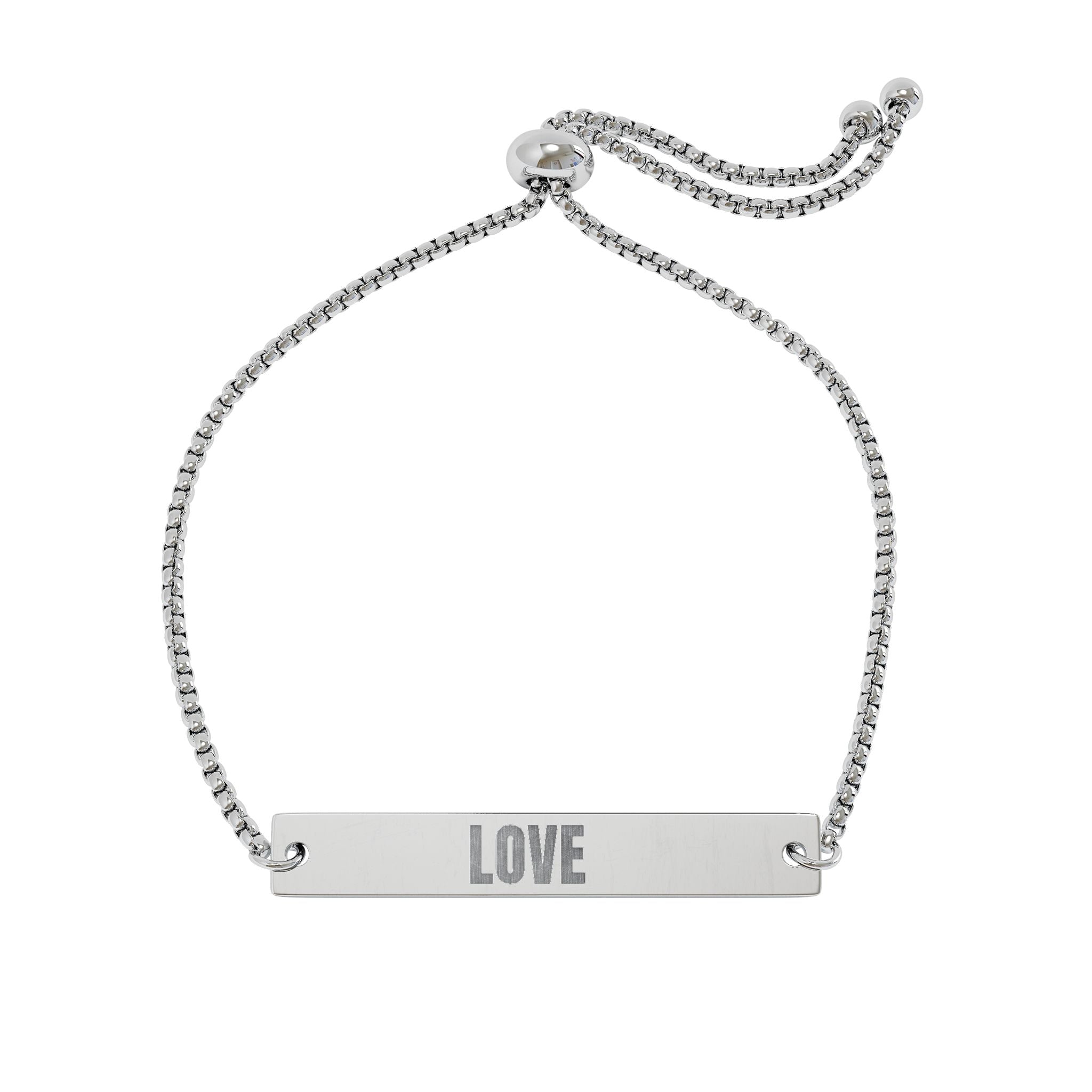 Adjustable Flat Bar Bracelet (Engraving)