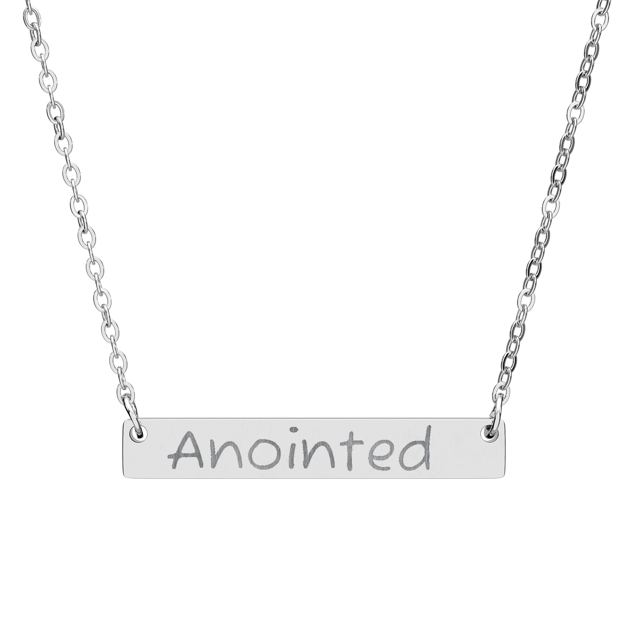 Anointed Engraved Bar Necklace