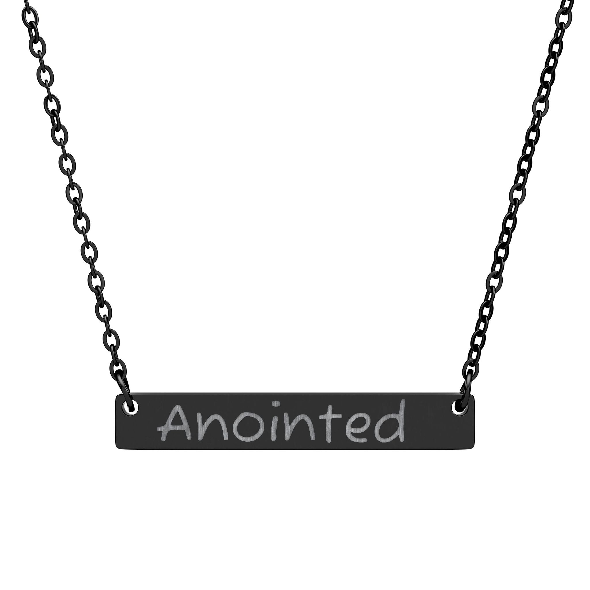 Anointed Engraved Bar Necklace